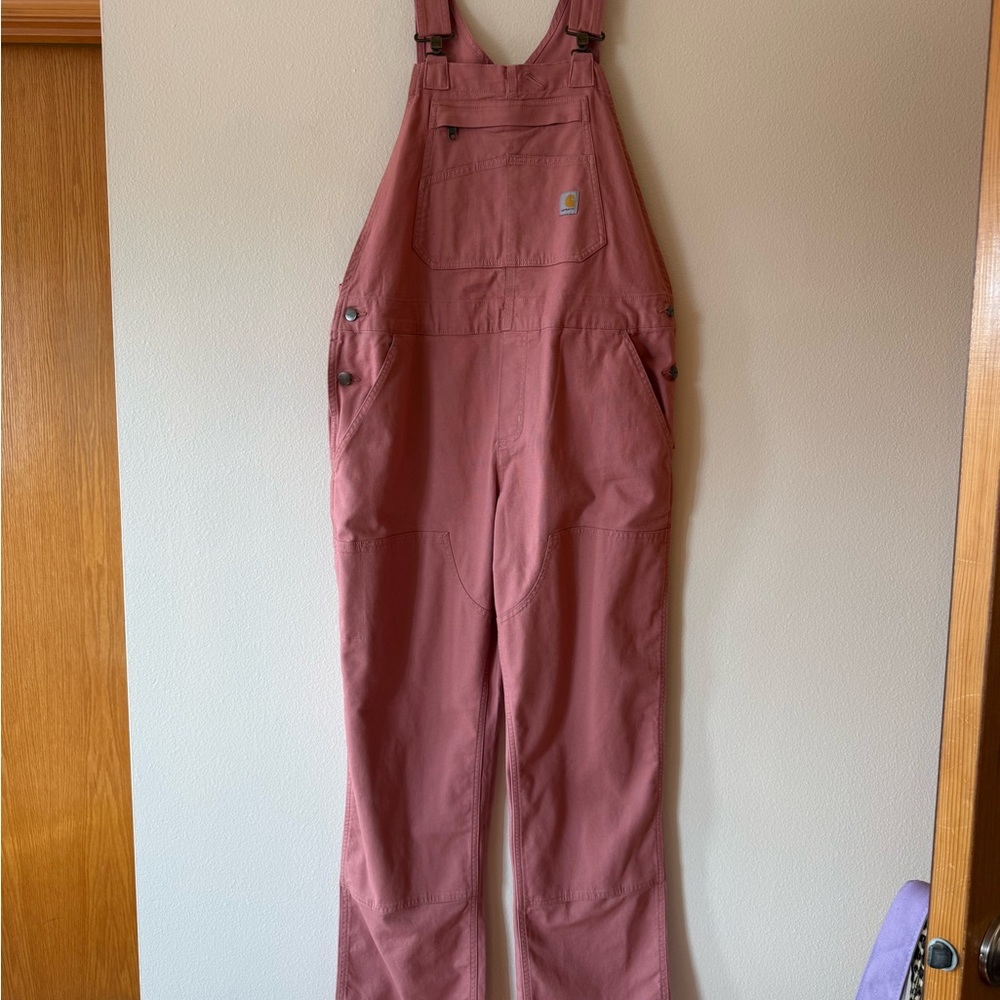 Carhartt Women's Dusty Rose Canvas Overalls